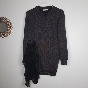 AJIDUO MINI DRESS MULTICOLOR SIDE RUFFLE SIZE M